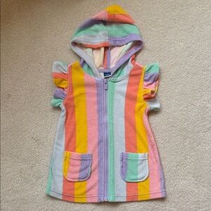 NWOT! Old Navy Colorful Striped Hooded Coverup